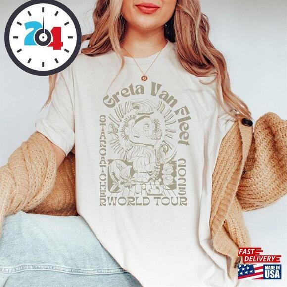 Tops - Trippy Greta Van Fleet Rock Classic Retro Tshirt T-shirt